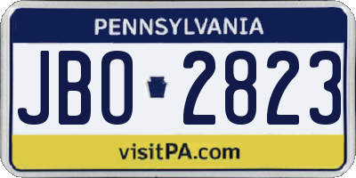 PA license plate JBO2823