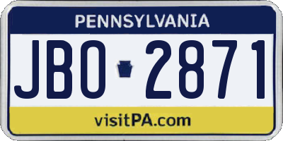 PA license plate JBO2871