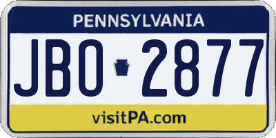 PA license plate JBO2877