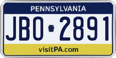 PA license plate JBO2891