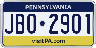 PA license plate JBO2901