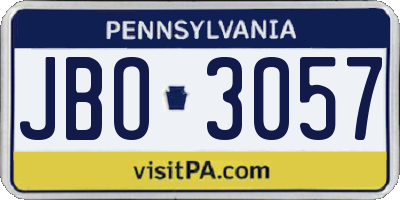 PA license plate JBO3057