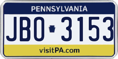 PA license plate JBO3153