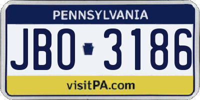 PA license plate JBO3186