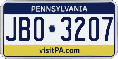 PA license plate JBO3207