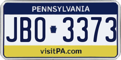 PA license plate JBO3373