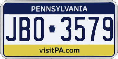 PA license plate JBO3579