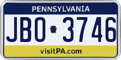 PA license plate JBO3746