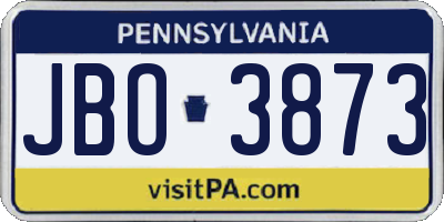 PA license plate JBO3873