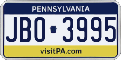PA license plate JBO3995