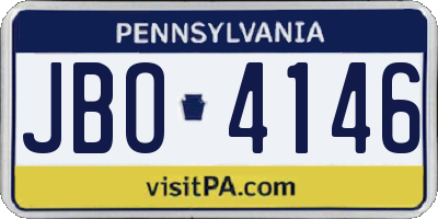 PA license plate JBO4146