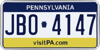 PA license plate JBO4147