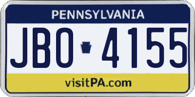 PA license plate JBO4155