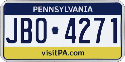 PA license plate JBO4271
