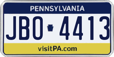 PA license plate JBO4413