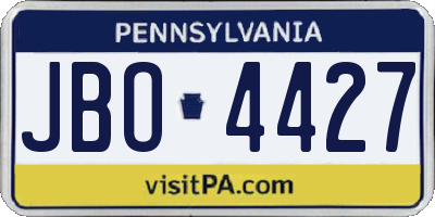 PA license plate JBO4427
