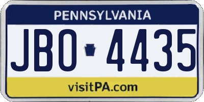 PA license plate JBO4435