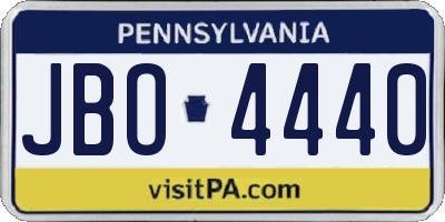 PA license plate JBO4440