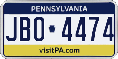 PA license plate JBO4474