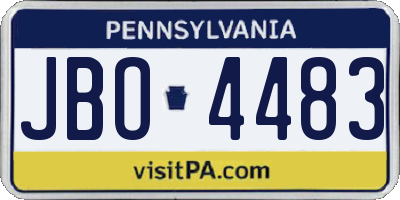 PA license plate JBO4483