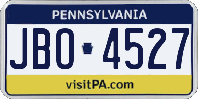 PA license plate JBO4527