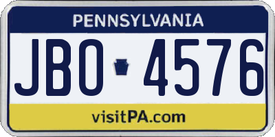 PA license plate JBO4576