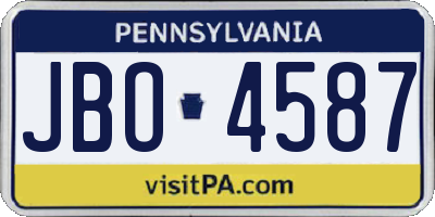 PA license plate JBO4587