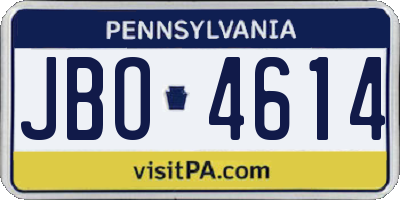 PA license plate JBO4614