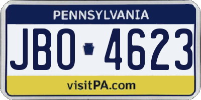 PA license plate JBO4623