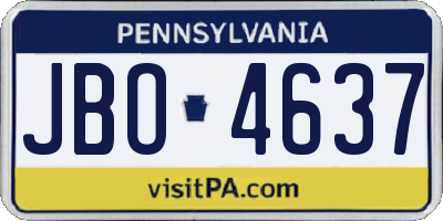 PA license plate JBO4637