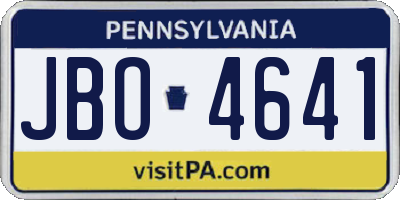 PA license plate JBO4641
