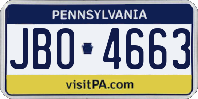 PA license plate JBO4663