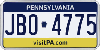 PA license plate JBO4775