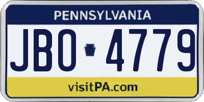 PA license plate JBO4779