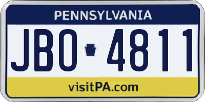 PA license plate JBO4811