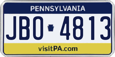 PA license plate JBO4813
