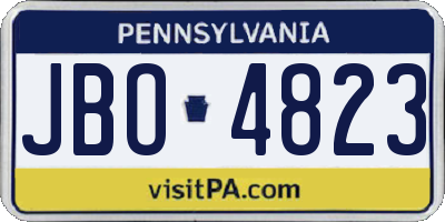 PA license plate JBO4823