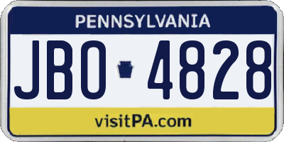 PA license plate JBO4828