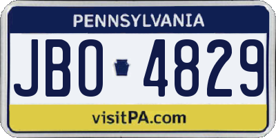 PA license plate JBO4829