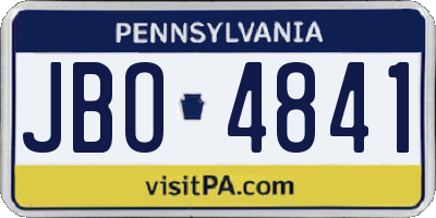PA license plate JBO4841