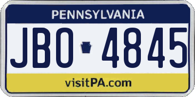 PA license plate JBO4845