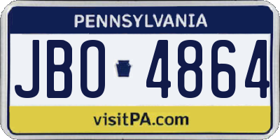 PA license plate JBO4864
