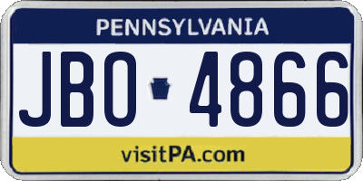 PA license plate JBO4866
