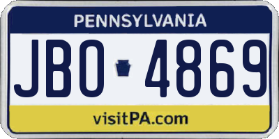 PA license plate JBO4869