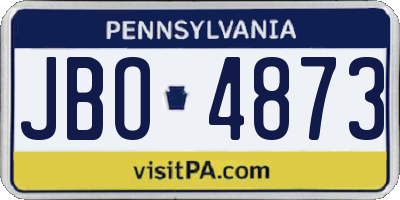 PA license plate JBO4873