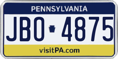 PA license plate JBO4875