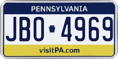 PA license plate JBO4969