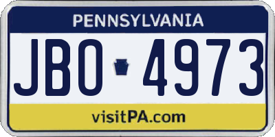 PA license plate JBO4973