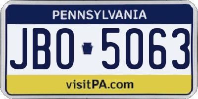 PA license plate JBO5063