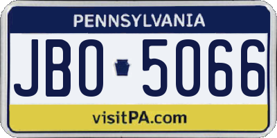 PA license plate JBO5066